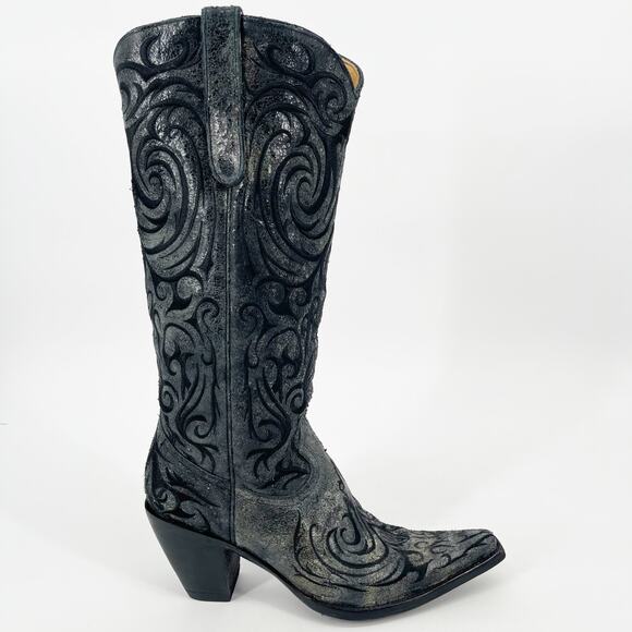 Old Gringo Black Embroidered Madona Pointed Toe Western Cowgirl Boot size 9.5 - Picture 2 of 10